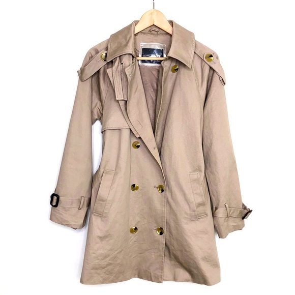 Jazzevar tan double breasted rain coat jacket - Picture 1 of 10